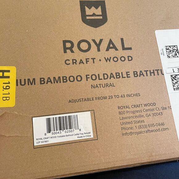 NIB Foldable bamboo bathtub caddy - Picture 2 of 4